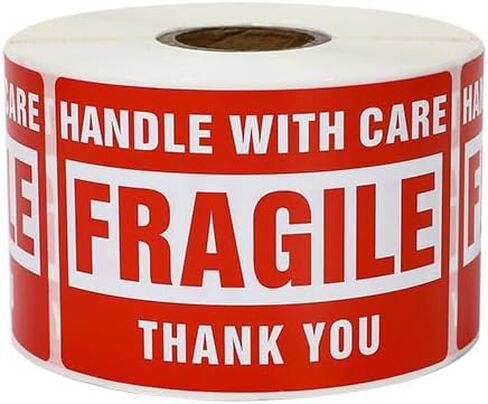 250Paste/Roll Fragile English Warning Label Sticker Copper Plate Adhesive Anti-Tamper Fragile Item Warning Stickers in Saudi Arabia
