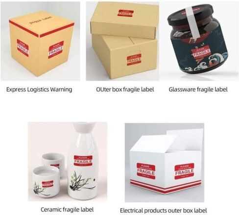 250Paste/Roll Fragile English Warning Label Sticker Copper Plate Adhesive Anti-Tamper Fragile Item Warning Stickers in Saudi Arabia