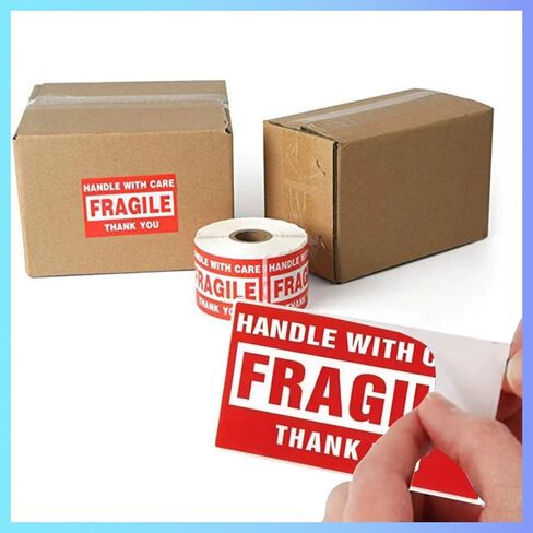 250Paste/Roll Fragile English Warning Label Sticker Copper Plate Adhesive Anti-Tamper Fragile Item Warning Stickers in Saudi Arabia