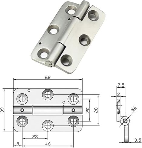 304 الفولاذ المقاوم للصدأ للطي شقة الثقيلة الباب المفصلي معدات الآلات الصناعية 1 قطعة in Kuwait