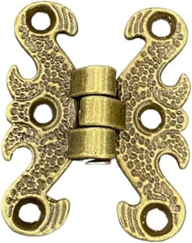 صندوق خشبي مزخرف هدية صندوق مجوهرات النبيذ مفصلات صندوق الصدر برونزي/ذهبي 2 قطعة (برونزية) in Kuwait