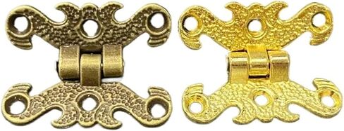 صندوق خشبي مزخرف هدية صندوق مجوهرات النبيذ مفصلات صندوق الصدر برونزي/ذهبي 2 قطعة (برونزية) in Kuwait