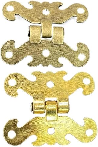 صندوق خشبي مزخرف هدية صندوق مجوهرات النبيذ مفصلات صندوق الصدر برونزي/ذهبي 2 قطعة (برونزية) in Kuwait