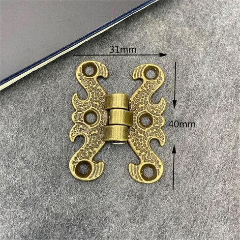 صندوق خشبي مزخرف هدية صندوق مجوهرات النبيذ مفصلات صندوق الصدر برونزي/ذهبي 2 قطعة (برونزية) in Kuwait