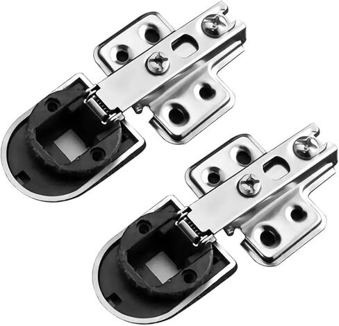 No Hole Hardware Window Accessories Furniture Supplies Cabinet Glass Door Hinge 2Pcs(Straight Bend) in Saudi Arabia
