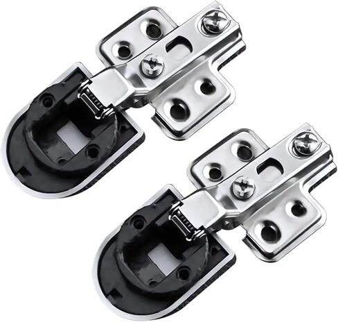 No Hole Hardware Window Accessories Furniture Supplies Cabinet Glass Door Hinge 2Pcs(Straight Bend) in Saudi Arabia