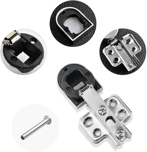 No Hole Hardware Window Accessories Furniture Supplies Cabinet Glass Door Hinge 2Pcs(Straight Bend) in Saudi Arabia