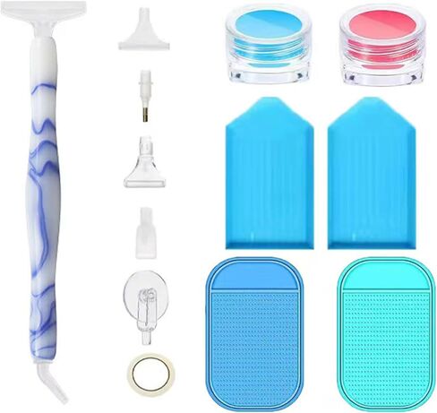 Picnicfun Diamond Kits Stickers for Kids Tool Kit ، 28 صندوق تخزين ، صينية الفراشة الأرجواني ، أقلام الحفر ، مجموعة الملحقات (الأرجواني) in Kuwait