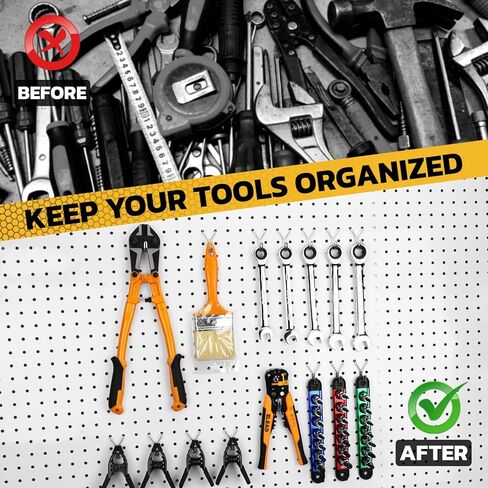 ELEAD 45-Piece Pegboard Hooks J-Hook, Silver J Hooks for Pegboard, Fits 1/8" & 3/16" Pegboards, Heavy Duty Peg Board Hooks for Hanging Keys, Retail Items & Small Tools in Saudi Arabia