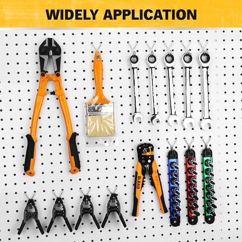 ELEAD 45-Piece Pegboard Hooks J-Hook, Silver J Hooks for Pegboard, Fits 1/8" & 3/16" Pegboards, Heavy Duty Peg Board Hooks for Hanging Keys, Retail Items & Small Tools in Saudi Arabia
