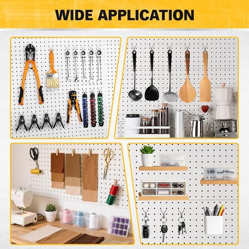 ELEAD 45-Piece Pegboard Hooks J-Hook, Silver J Hooks for Pegboard, Fits 1/8" & 3/16" Pegboards, Heavy Duty Peg Board Hooks for Hanging Keys, Retail Items & Small Tools in Saudi Arabia