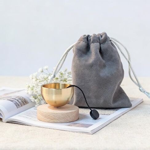 Mini Singing Bowl Set,Portable Brass Meditation Sound Bowl for Yoga,Chakra Healing,Stress Relief & Mindfulness,Self Regulation Tools,Handheld Singing Bowl,Unique Spiritual Gift for Women and Men in Saudi Arabia