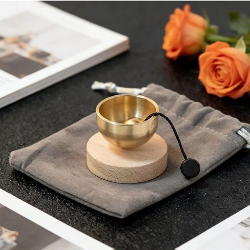 Mini Singing Bowl Set,Portable Brass Meditation Sound Bowl for Yoga,Chakra Healing,Stress Relief & Mindfulness,Self Regulation Tools,Handheld Singing Bowl,Unique Spiritual Gift for Women and Men in Saudi Arabia