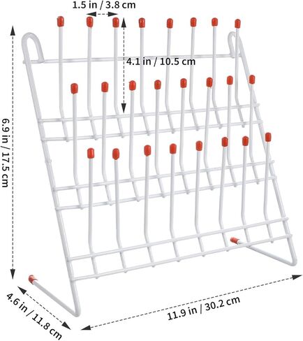 حامل تجفيف أنبوب معدني ذو 24 موضعًا مع طلاء بلاستيكي للأواني الزجاجية لمختبر العلوم وأنابيب الاختبار in Kuwait