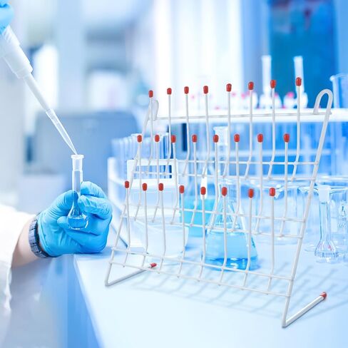 حامل تجفيف أنبوب معدني ذو 24 موضعًا مع طلاء بلاستيكي للأواني الزجاجية لمختبر العلوم وأنابيب الاختبار in Kuwait