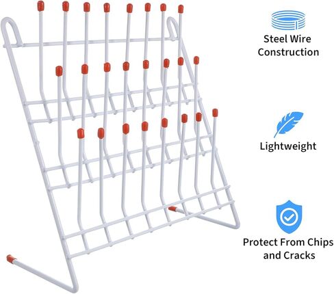 حامل تجفيف أنبوب معدني ذو 24 موضعًا مع طلاء بلاستيكي للأواني الزجاجية لمختبر العلوم وأنابيب الاختبار in Kuwait