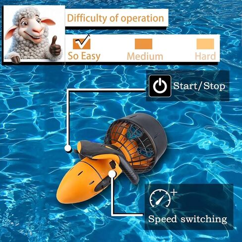 Portable Underwater Sea Scooter, 300W/500W Speed Modes, Quick-Release Safety Net & Anti-Tangle Propellers, Ideal for Family Beach Trips & Snorkel Tours in Saudi Arabia