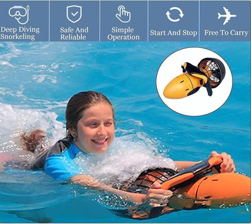 Portable Underwater Sea Scooter, 300W/500W Speed Modes, Quick-Release Safety Net & Anti-Tangle Propellers, Ideal for Family Beach Trips & Snorkel Tours in Saudi Arabia