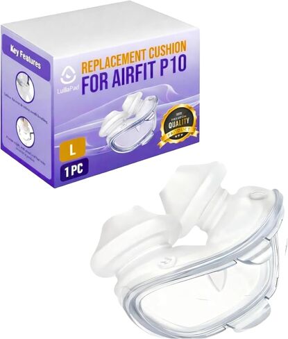 وسادة وسادة الأنف AirFit P10 - متوافقة مع قناع Resmed P10 - عبوة اقتصادية - مانع للتسرب ومستلزمات بديلة مريحة خفيفة الوزن لنوم متواصل - 6 عبوات متوسطة الحجم in Kuwait