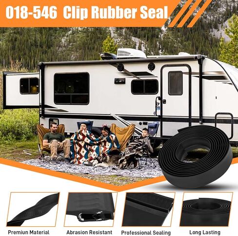 018-546 RV مشبك مطاطي منزلق للخارج، قفل قناة نافذة الباب يتم تركيبه بمشبك مع ممسحة 2 بوصة، مناسب لقناة نافذة باب التخييم RV-35FT in Kuwait
