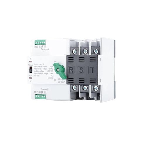 مفتاح نقل تلقائي لمصدر الطاقة المزدوج، مفتاح محدد كهربائي 3P 110V مثبت على السكك الحديدية (63A) in Kuwait