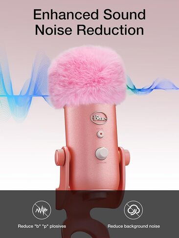 SUNMON Blue Yeti Microphone Pop Filter, Mic Cover Furry Foam for Blue Yeti, Fifine AM8, HyperX SoloCast, Razer Seiren V3 Mini Microphones and Most Mic (Pink) in Saudi Arabia