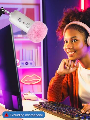 SUNMON Blue Yeti Microphone Pop Filter, Mic Cover Furry Foam for Blue Yeti, Fifine AM8, HyperX SoloCast, Razer Seiren V3 Mini Microphones and Most Mic (Pink) in Saudi Arabia