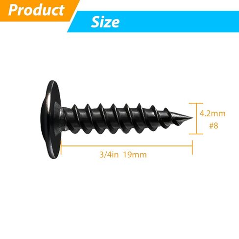 130PCS #8×3/4" Black Wood Screws,Phillips Modified Truss Head, Quick Metal Self Tapping Zinc Oxide,Use for Furniture, Woodworking,Household Appliances in Kuwait