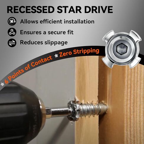 100 Count 20161 Topstar Fasteners Adjustable Shim Screws 1/4"–3/8" x 3-1/8", Star Drive, Shim-Free Installation for Wooden Doors, Windows & Cabinets, Compatible with GRK & U2 Crown Bit in Kuwait