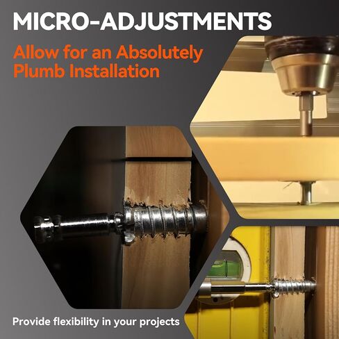 100 Count 20161 Topstar Fasteners Adjustable Shim Screws 1/4"–3/8" x 3-1/8", Star Drive, Shim-Free Installation for Wooden Doors, Windows & Cabinets, Compatible with GRK & U2 Crown Bit in Kuwait