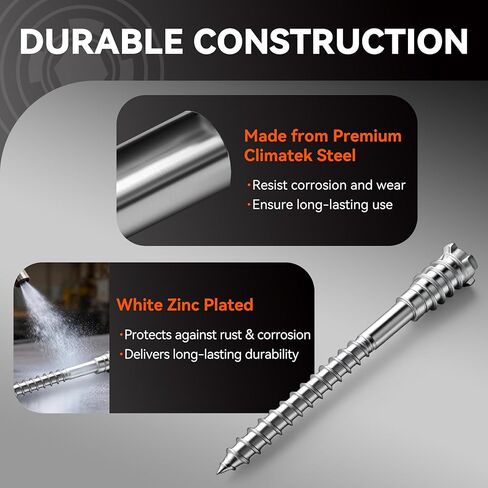 100 Count 20161 Topstar Fasteners Adjustable Shim Screws 1/4"–3/8" x 3-1/8", Star Drive, Shim-Free Installation for Wooden Doors, Windows & Cabinets, Compatible with GRK & U2 Crown Bit in Kuwait