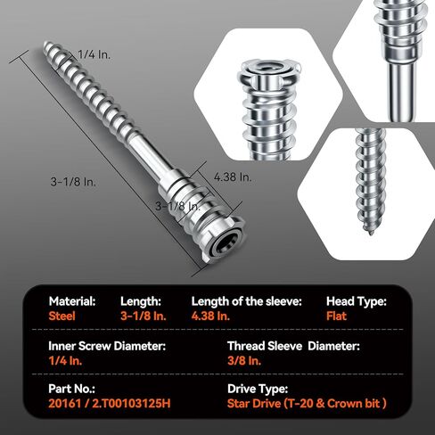 100 Count 20161 Topstar Fasteners Adjustable Shim Screws 1/4"–3/8" x 3-1/8", Star Drive, Shim-Free Installation for Wooden Doors, Windows & Cabinets, Compatible with GRK & U2 Crown Bit in Kuwait