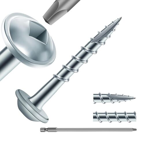 Pocket Hole Screws #8 x 1-1/4" (158Pcs) 1lb. Carbon Steel, Black, Washer Head, Coarse Thread, Square Drive,150MM Drive Bit Included in Saudi Arabia