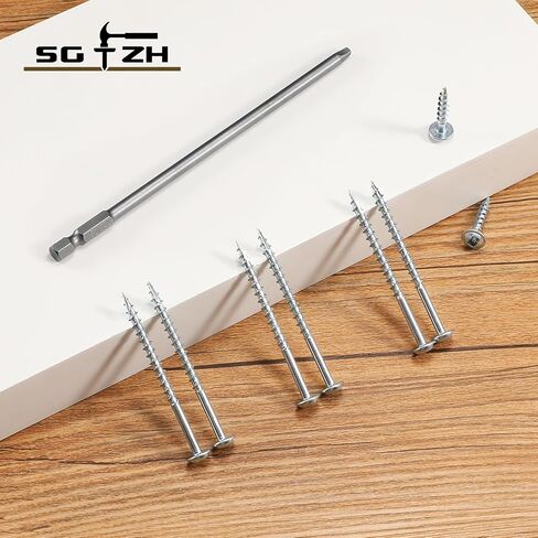 Pocket Hole Screws #8 x 1-1/4" (158Pcs) 1lb. Carbon Steel, Black, Washer Head, Coarse Thread, Square Drive,150MM Drive Bit Included in Saudi Arabia