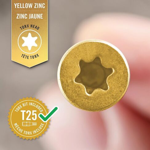 Nuvo Iron - #8 Construction Screw, 2-1/2", T25 Torx Head, Yellow Zinc Plating, 250 pcs/jar in Saudi Arabia