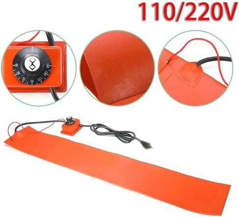 وسادة تسخين سيليكون 1200 واط، بطانية تسخين مطاطية 110 فولت/220 فولت، وسادة تسخين ساخنة مع وحدة تحكم لانحناء جانب الجيتار 50 درجة مئوية أقصى درجة حرارة، سلك طاقة 2 متر متضمن in Kuwait