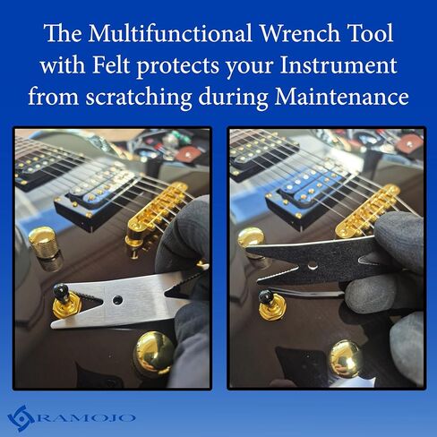 طقم إعداد الجيتار مع حقيبة حمل - مجموعة أدوات الإصلاح والصيانة للجيتار الصوتي والكهربائي، والقيثارة، والباس والبانجو، وقاطع سلسلة ممتاز، ومفتاح ربط متعدد الوظائف مع لباد، وأدوات لوثير in Kuwait