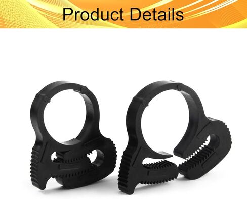 مشابك خرطوم نايلون من Wenheww، 17.2 مم - 19.2 مم/0.68 بوصة - 0.76 بوصة مقبض مزدوج قابل للتعديل، مشبك خرطوم أسود، مجموعة مشابك بلاستيكية، 5 قطع in Kuwait