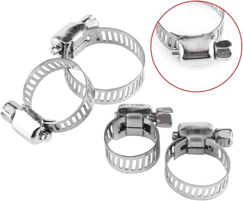 Clamps,Hose Clamps, 10pcs Iron Galvanized Adjustable Drive Hose Clamp Fuel Line Worm Size Gear Clip Pipe Tube Fasterner 8mm in Saudi Arabia