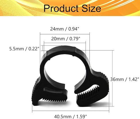 Wenheww Nylon Hose Clamps, 17.2mm-19.2mm/0.68"-0.76" Adjustable Double Snap Grip, Black Ratcheting Hose Clamp, Plastic Snap Clamps Kit, 10Pcs in Saudi Arabia
