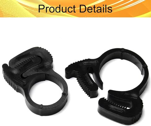 Wenheww Nylon Hose Clamps, 17.2mm-19.2mm/0.68"-0.76" Adjustable Double Snap Grip, Black Ratcheting Hose Clamp, Plastic Snap Clamps Kit, 10Pcs in Saudi Arabia