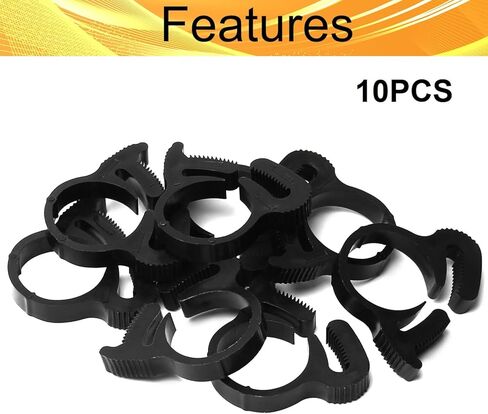 Wenheww Nylon Hose Clamps, 17.2mm-19.2mm/0.68"-0.76" Adjustable Double Snap Grip, Black Ratcheting Hose Clamp, Plastic Snap Clamps Kit, 10Pcs in Saudi Arabia