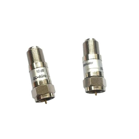 1 قطعة 6 جيجا هرتز 75 أوم 2 واط F ذكر إلى F أنثى إشارة التلفزيون RF محوري المخفف RF ملحق 1 ~ 40db 2 واط موصل (6db) in Kuwait
