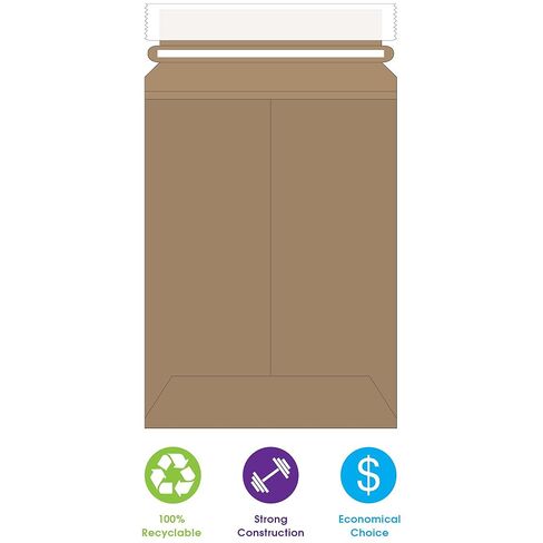 رسائل بريدية مسطحة صلبة من علامة Tape Logic مقاس 13 × 18 بوصة من العلامة التجارية Stayflats، كرافت (عبوة من 100 قطعة) رسائل بريدية لمستندات الصور، قفل قابل للتقشير والختم، شريط مسيل للدموع سهل الفتح. in Kuwait