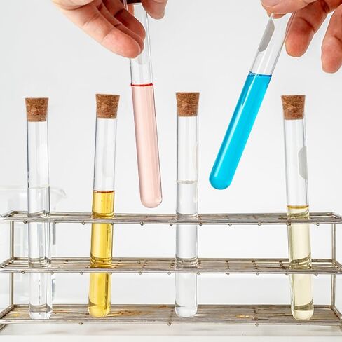 20x200mm Glass Test Tubes with Cork Stopper Flat Round Bottom 4-Piece Set for School Science Experiments and Liquid Storage in Saudi Arabia
