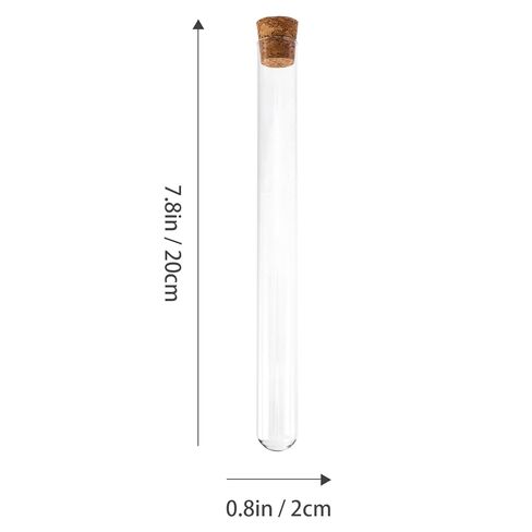 20x200mm Glass Test Tubes with Cork Stopper Flat Round Bottom 4-Piece Set for School Science Experiments and Liquid Storage in Saudi Arabia