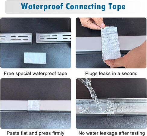 Stainless Steel Channel Drain Kit for Garage, Deck, Driveway, Patio, Yard, Parking Lot - 10x4cm (4"x1.625") Trench Drain and Grate System, Durable Floor Grating in Kuwait