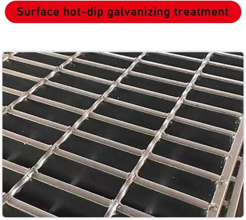 Heavy Duty Galvanized Steel Trench Drain Cover Grate - Non-Slip Rectangle Channel Grate for Outdoor Drainage, 500x250x30mm, Durable Grating Solution in Saudi Arabia
