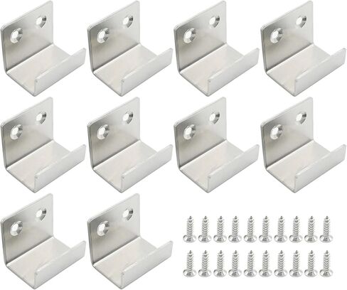 10PCS Wall Mounted Hook Fastener, Silver Tile Wall Display Clip, Inner Width 15MM Heavy Duty Flat J-Shaped Hook Hanger, Heavy Duty Tile Hanger for Wall Display in Saudi Arabia