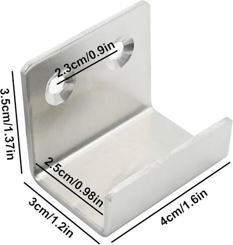 10PCS Wall Mounted Hook Fastener, Silver Tile Wall Display Clip, Inner Width 15MM Heavy Duty Flat J-Shaped Hook Hanger, Heavy Duty Tile Hanger for Wall Display in Saudi Arabia